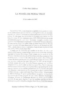 La poesía de Pezoa Véliz