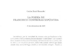La poesía de Francisco Contreras Sepúlveda
