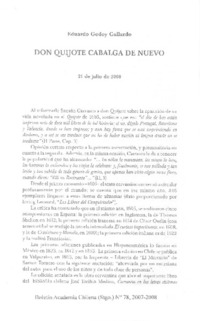 Don Quijote cabalga de nuevo