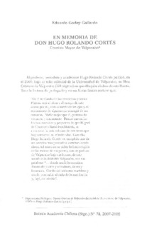 En memoria de don Hugo Rolando Cortés