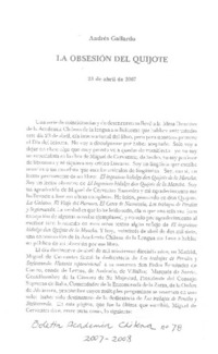 La obsesión del Quijote