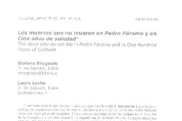 Los muertos que no mueren en Pedro Páramo y Cien años de soledad