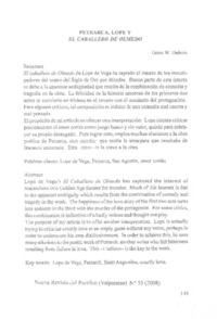 Petrarca, Lope y El caballero de Olmedo