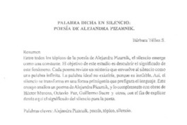 Palabra dicha en silencio