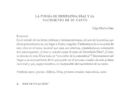 La poesía de Ermelinda Díaz y el nacimiento del su canto
