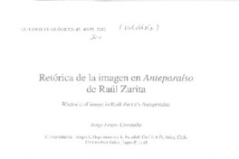 Retórica de la imagen en Anteparaíso de Raúl Zurita