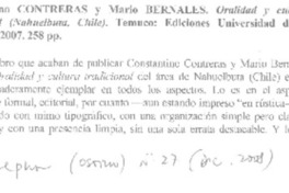 Oralidad y cultuta tradicional