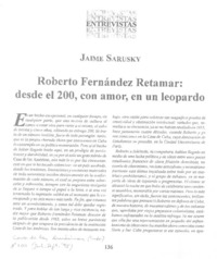 Roberto Fernández Retamar, desde el 200, con amor, en un leopardo