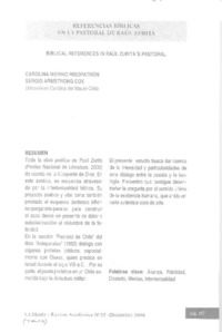Biblical references un Raúl Zurita's pastoral