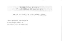 Biblical references un Raúl Zurita's pastoral
