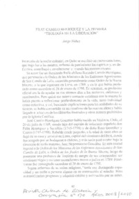 Fray Camilo Henríquez y la primera "Teología de la liberación"