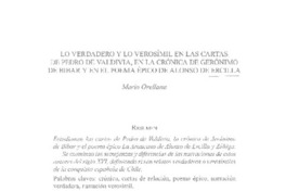 Lo verdadero y lo verosímil en las cartas de Pedro de Valdivia
