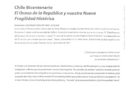El ocaso de la República y nuestra nueva fragilidad histórica (entrevista)