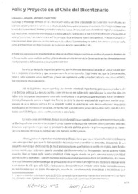 Polis y proyecto en el Chile del bicentenario (entrevista)