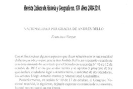 Nacionalidad por gracia de Andrés Bello