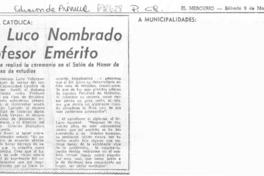Dr. Luco nombrado profesor emérito.
