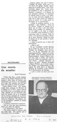 Una manía de enseñar: [entrevista]