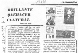 Brillante quehacer cultural