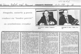 Abogado, notario y poeta traduce en "Madre poesía" su sentimiento creador.