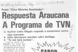 Respuesta araucana a programa de TVN