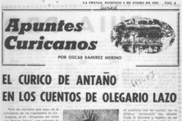 El Curicó de antaño en los cuentos de Olegario Lazo