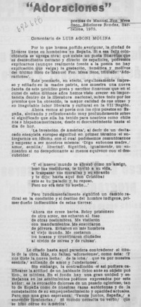 Adoraciones" : [comentario]