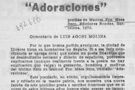 Adoraciones" : [comentario]