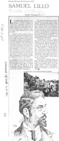 Samuel Lillo pasión ercillesca