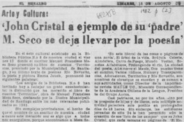 John Cristal a ejemplo de su padre M. Seco se deja llevar por la poesía"