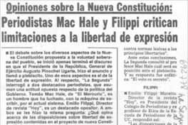 Periodistas Mac Hale y Filippi critican limitaciones a la libertad de expresión.