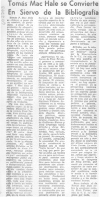 Tomás Mac Hale se convierte en siervo de la bibliografía.