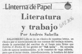 Literatura y trabajo
