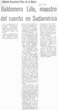 Balomero Lillo, maestro del cuento en Sudamérica.