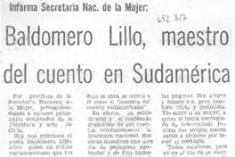 Balomero Lillo, maestro del cuento en Sudamérica.