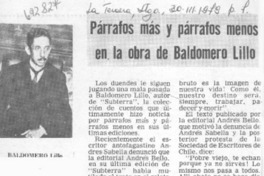Párrafos más y párrafos menos en la obra de Baldomero Lillo.