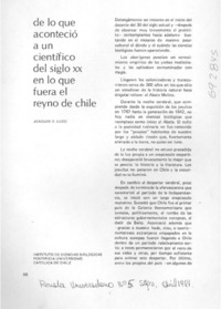 De lo que aconteció a un científico del siglo XX en lo que fuera el reyno de Chile.