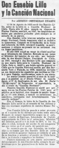Don Eusebio Lillo y la canción nacional