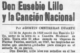 Don Eusebio Lillo y la canción nacional