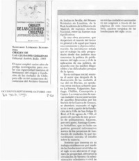 Origen de las ciudades chilenas.