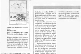 Origen de las ciudades chilenas.