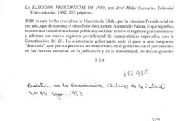 La elección presidencial de 1920