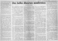 Dos bellos discursos académicos