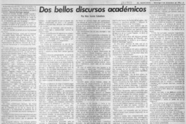 Dos bellos discursos académicos