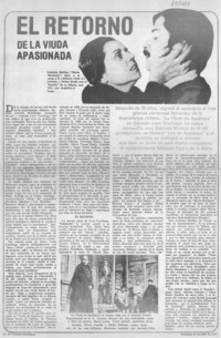 El retorno de la viuda apasionada.