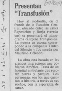 Presentan "transfusión".