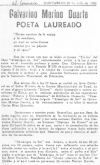 Galvarino Merino Duarte poeta laureado.