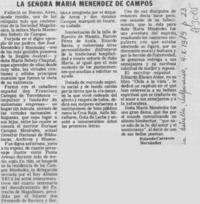 La señora María Menéndez de Campos