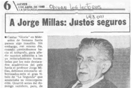 A Jorge Millas: justos seguros