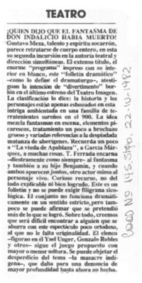 ¿Quién dijo que el fantasma de don Indalicio había muerto!