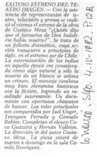 Exitoso estreno del Teatro Imagen.